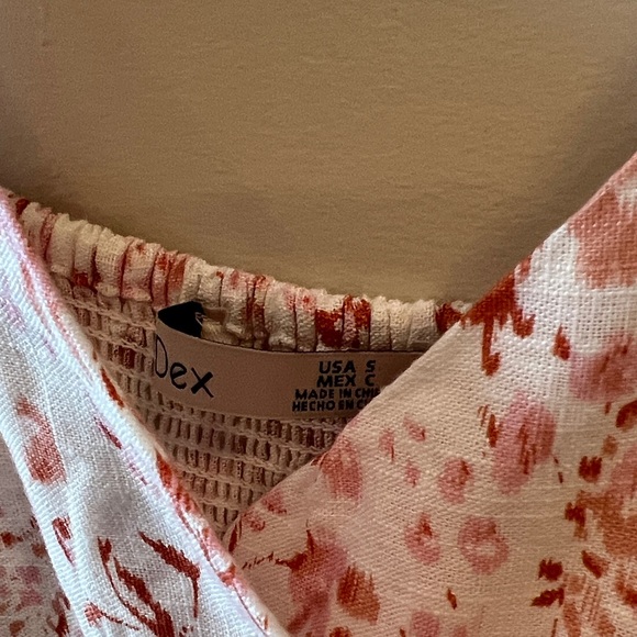 Dex Floral Linen Blend Midi Dress / NWT - Picture 7 of 7